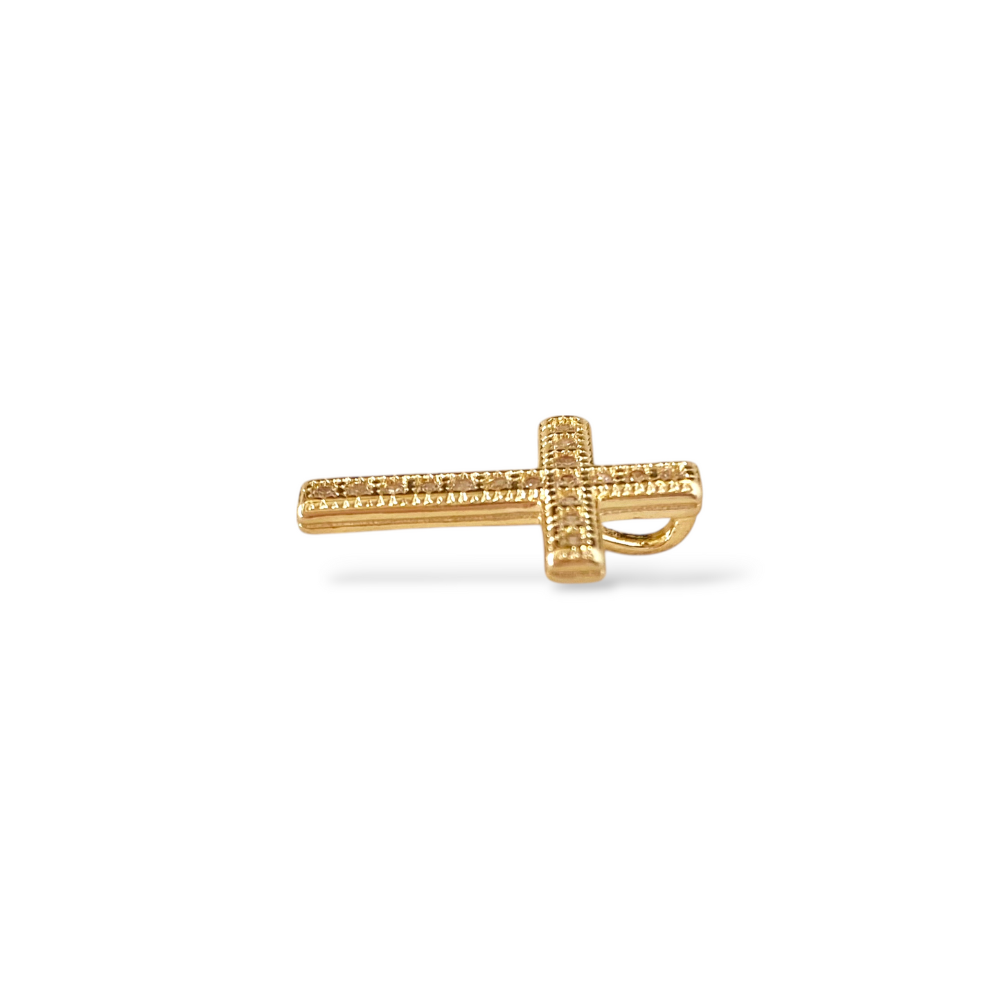 Cross CZ 18mm 18K Gold Filled Pendant