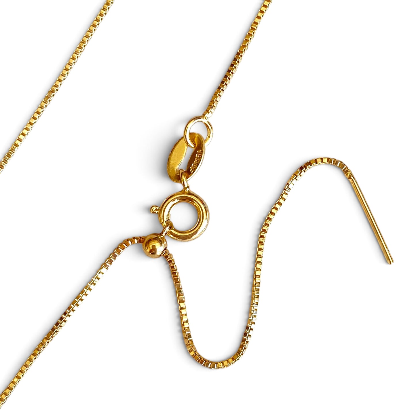 Adjustable Diamond Cut Box Chain 18K Gold Filled Necklace