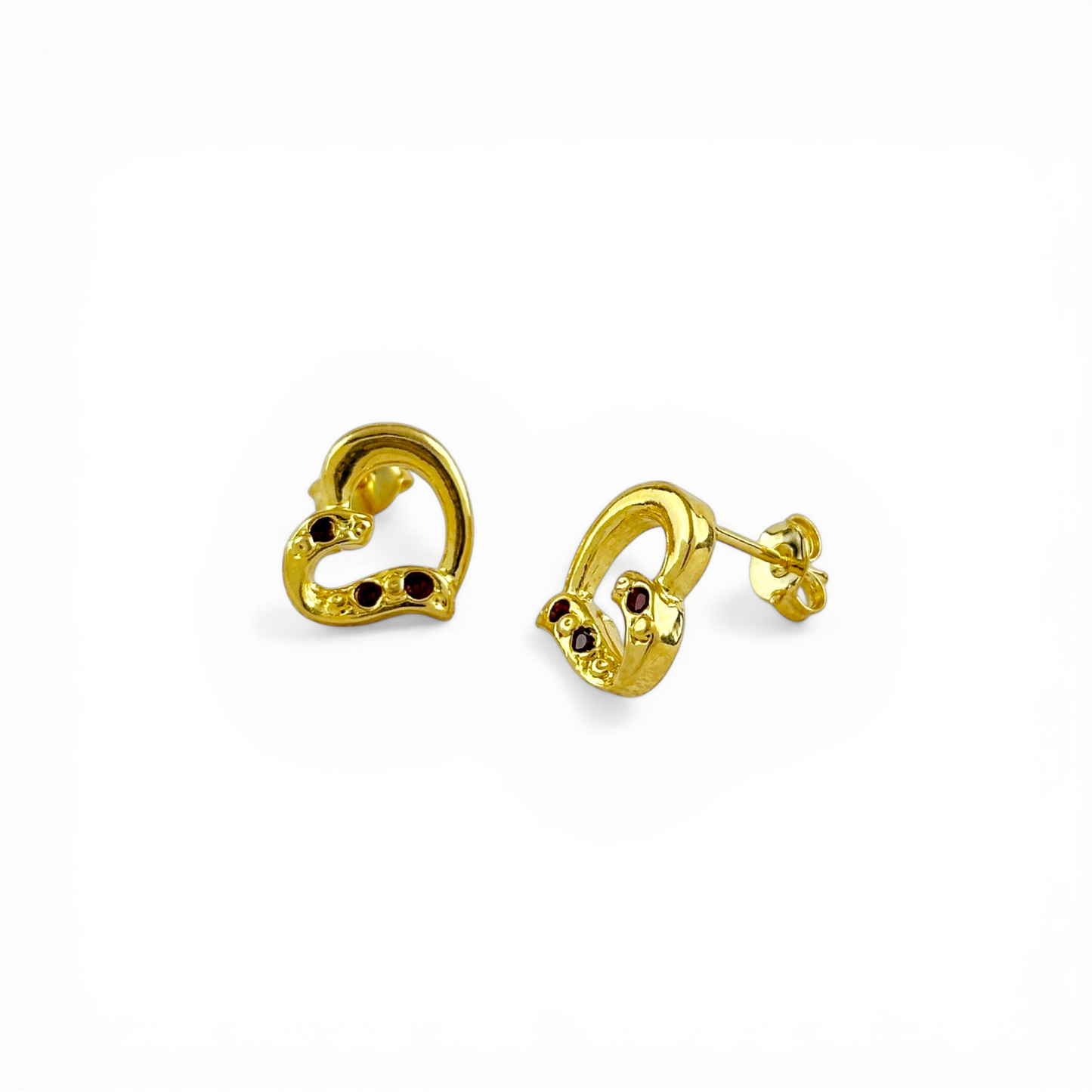 12mm Open Heart with CZ 18K Gold Filled Stud Earrings