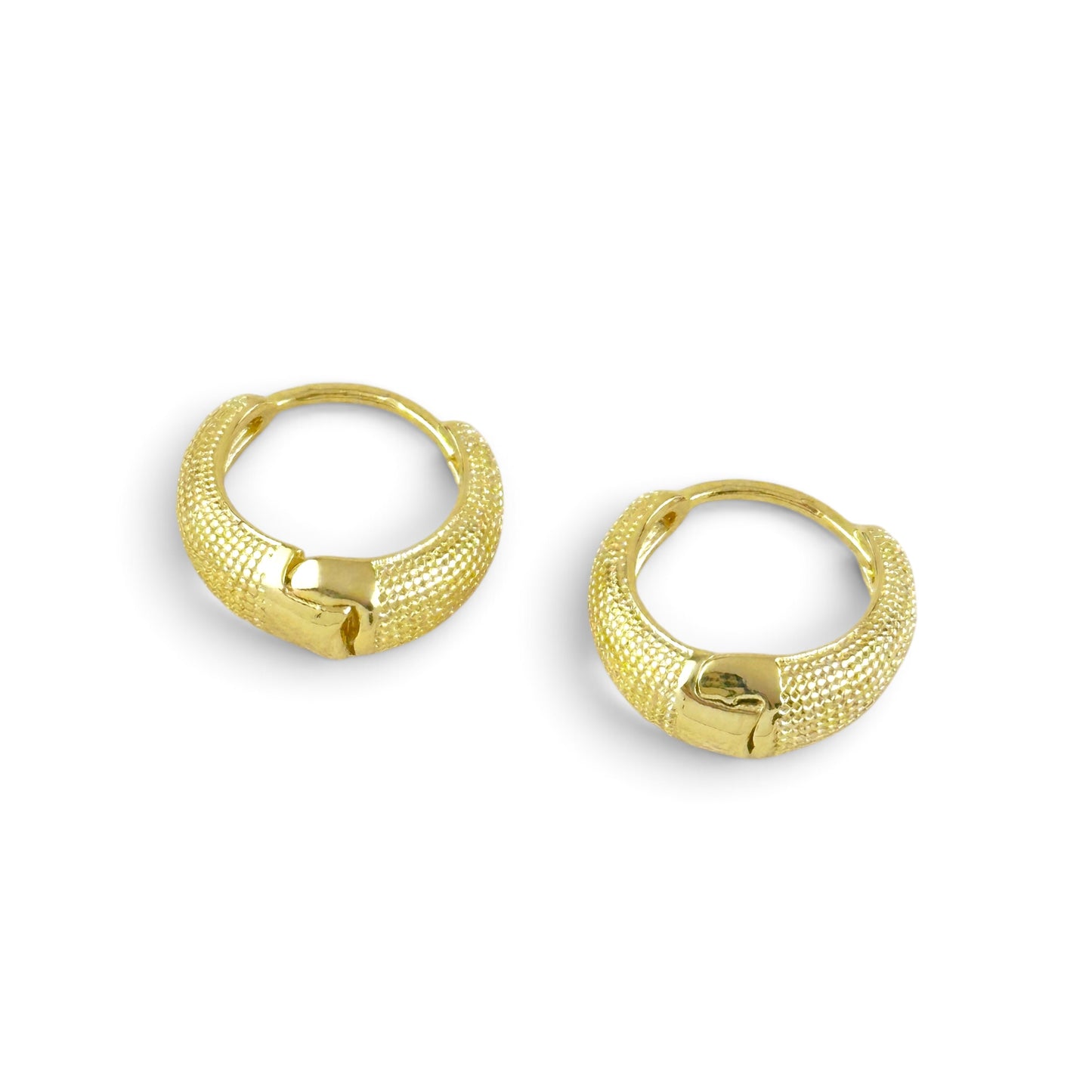 15mm Textured Huggie Hoop Earrings 