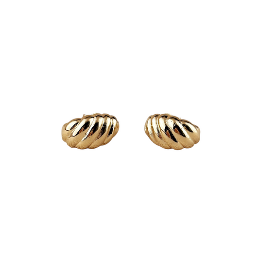 15mm Croissant Stud 18k Gold Filled Earrings