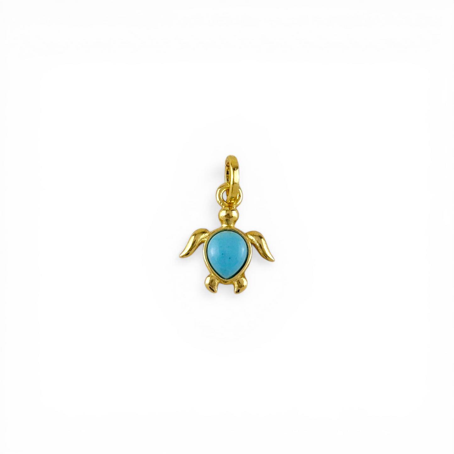 Sea Turtle Turquoise 18mm 18K Gold Filled Charm