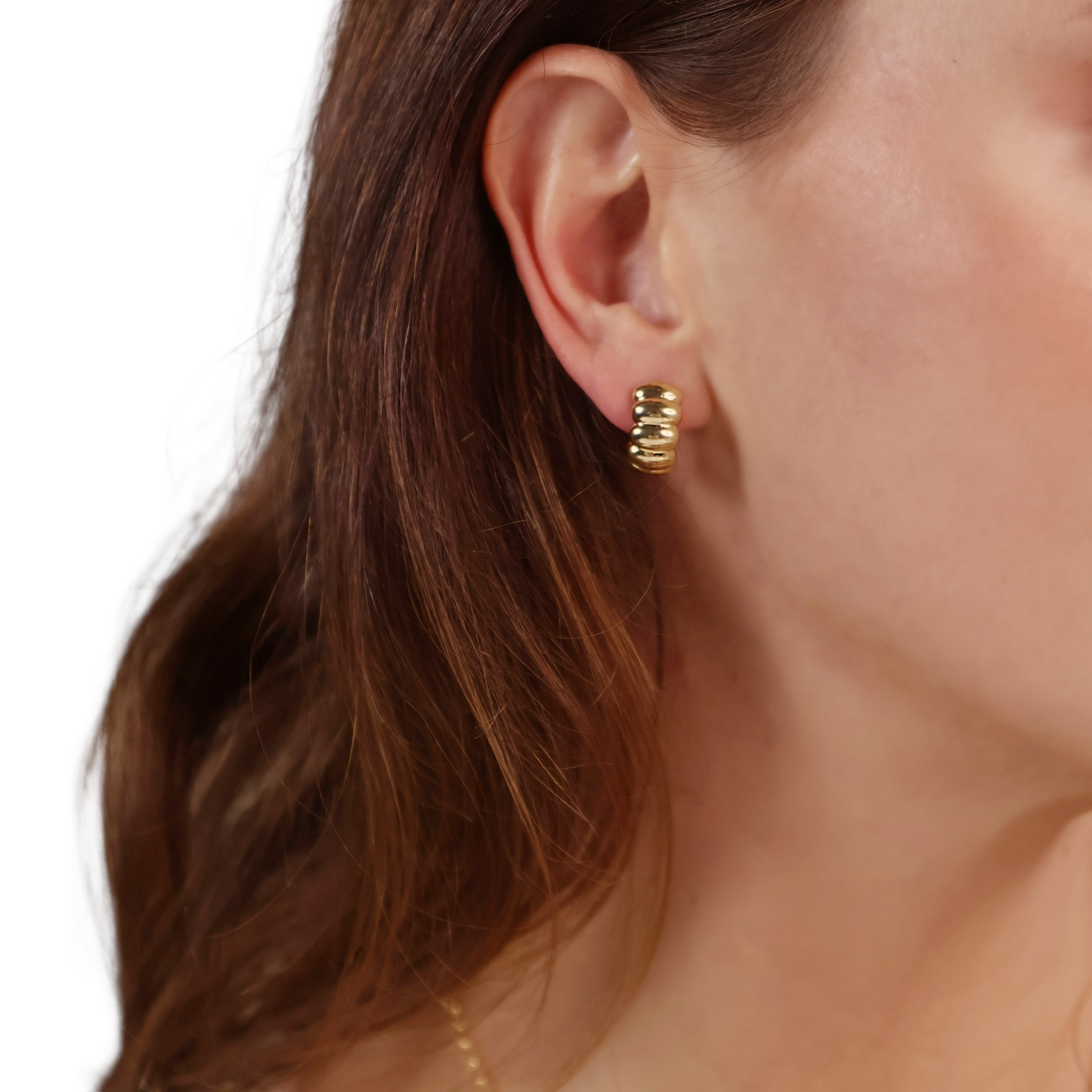 13mm Wavy Open Hoop 18k Gold Filled Earrings