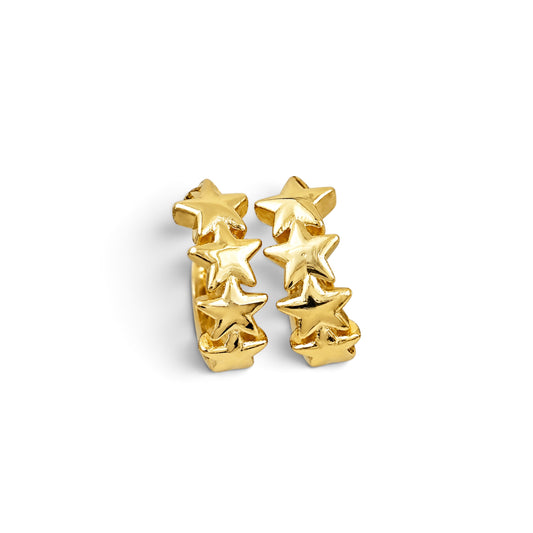 17mm Star Huggie Hoop Earrings 