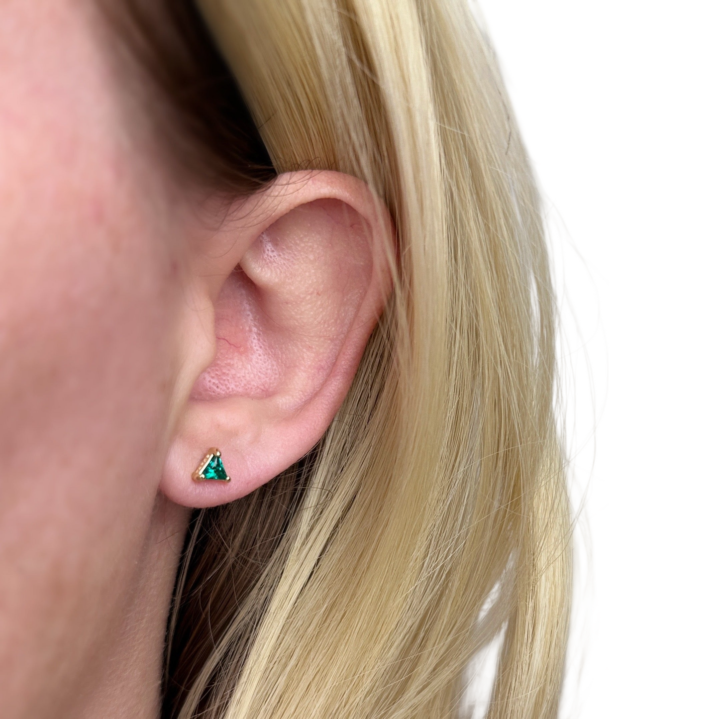 5mm CZ Triangle Stud 18K Gold Filled Earrings