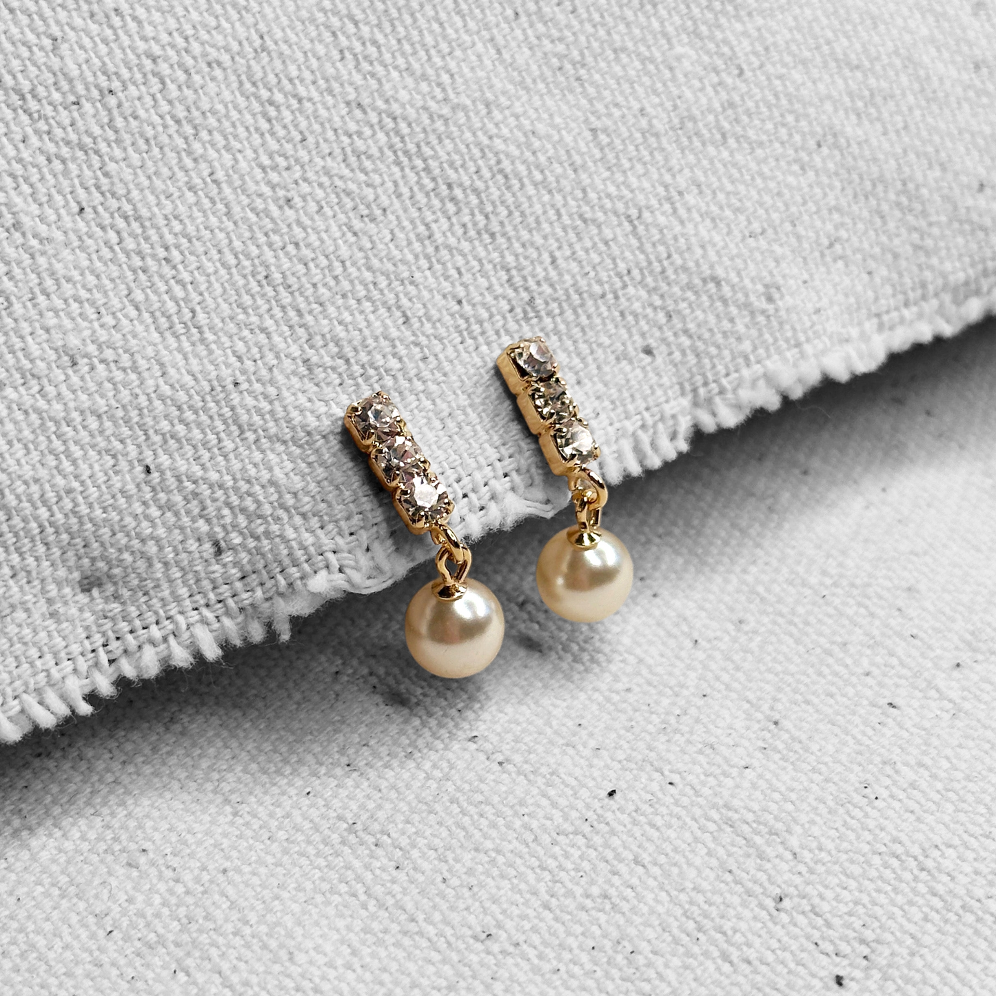 5mm CZ Pearl Drop 18k Gold Filled Earrings