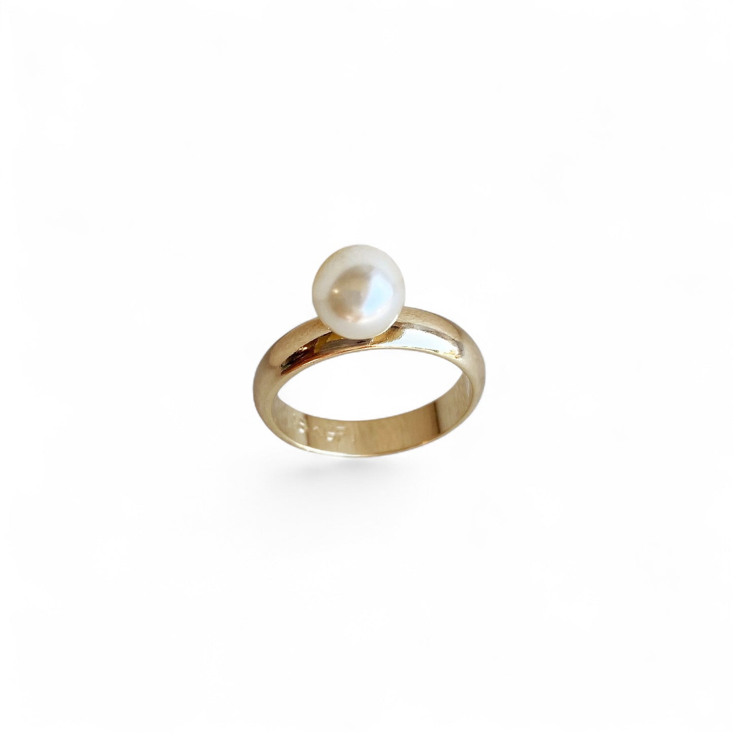 Solitaire Pearl Band 4mm 18K Gold Filled Ring