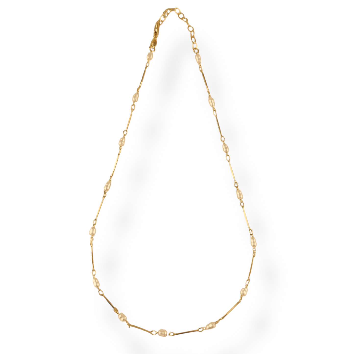 Pearl & Bar Station 18K Gold Filled Necklace