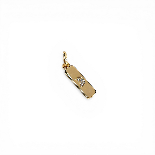 Crescent Moon Cutout CZ 15mm 18K Gold Filled Charm