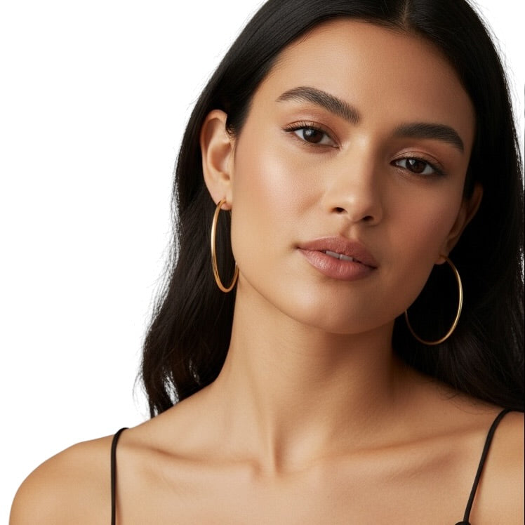 Continuous Hoop 40mm 18K Gold Filled Earrings