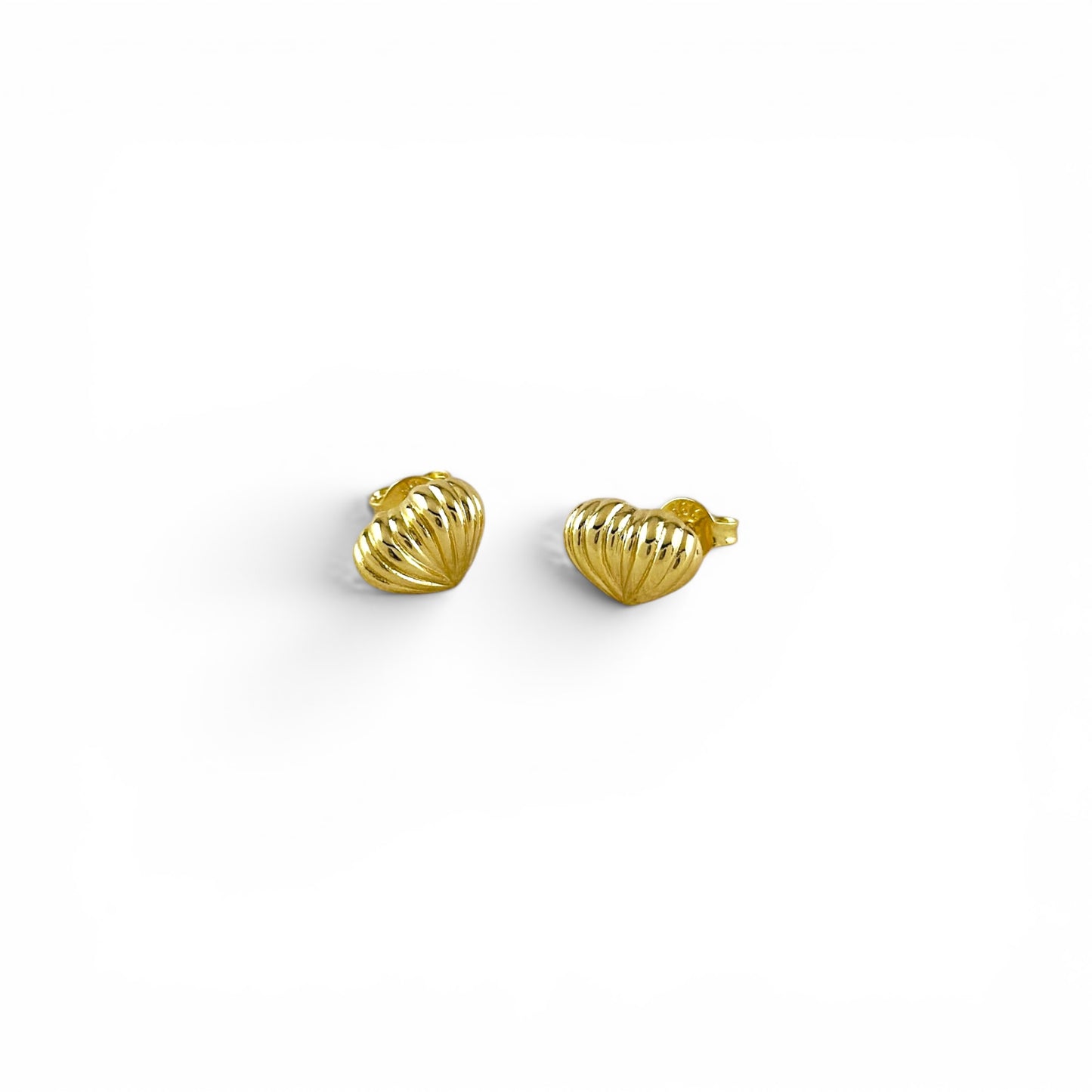 18K Gold Filled heart stud earrings product view
