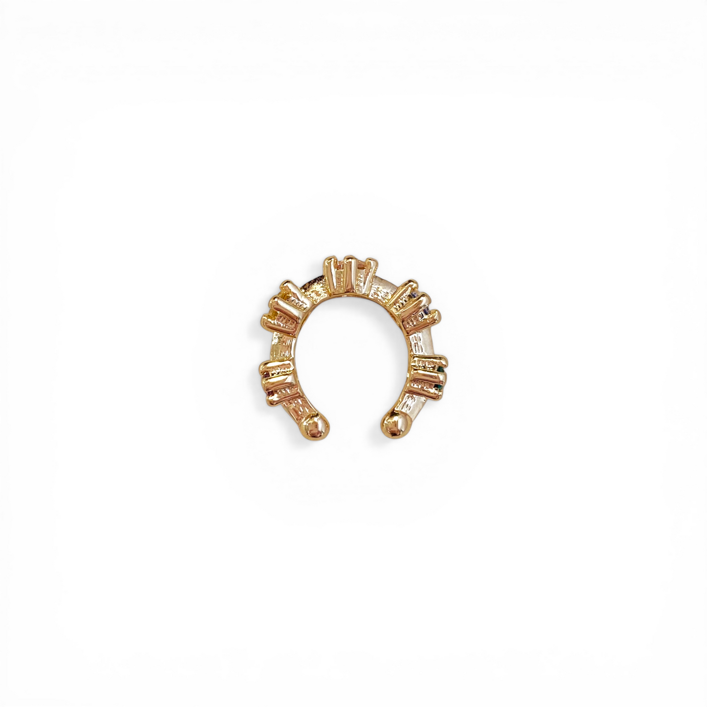 Pastel CZ Bezel 18K Gold Filled Ear Cuff