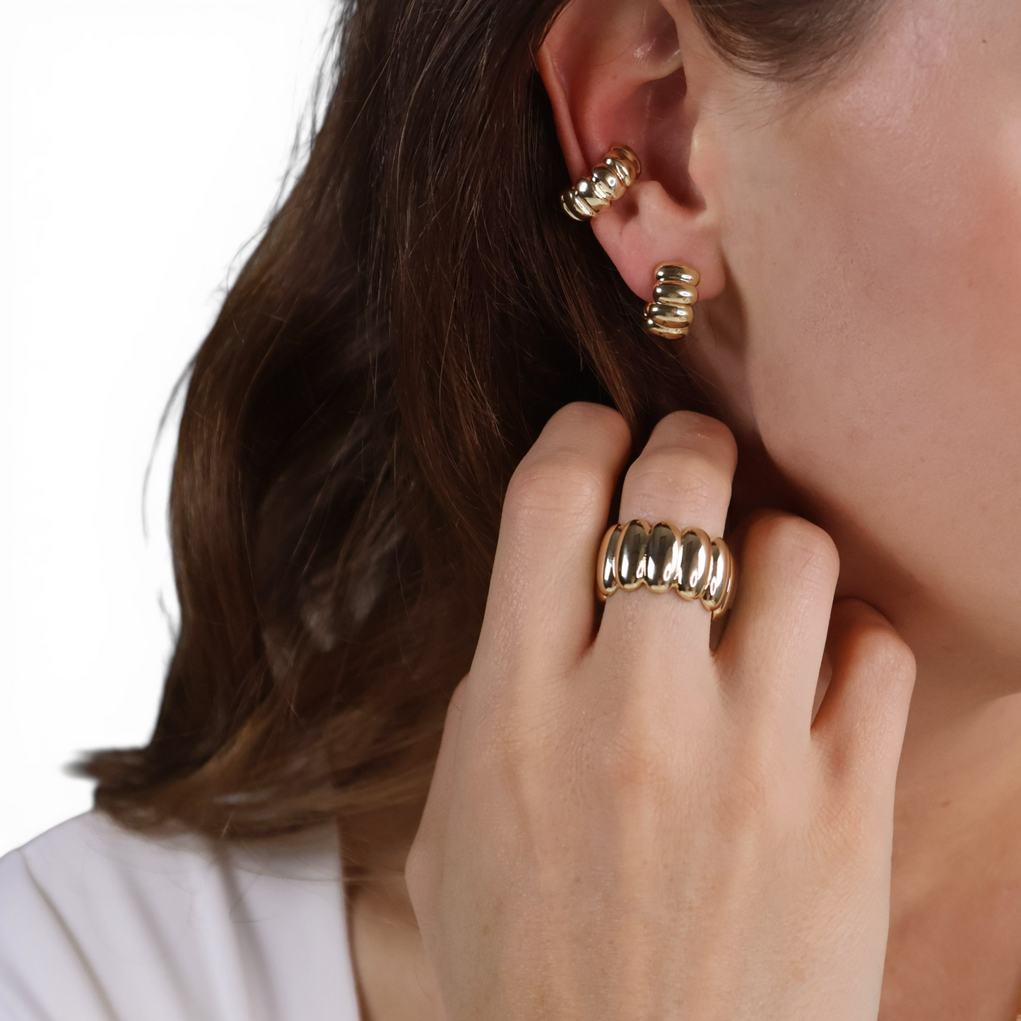 Scalloped 18K Gold Filled Ear Cuff