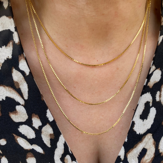 GoldFi 18k Gold Filled Box Chain 1.2mm Thickness Gold Chain Components Jewelry Making