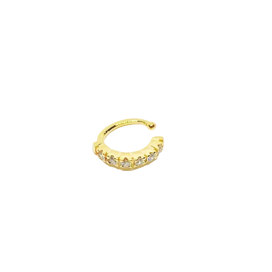 GoldFi 18k Gold Filled Cubic Zirconia Ear Cuff Delicate With Six Clear CZ Wholesale Jewelry Supply