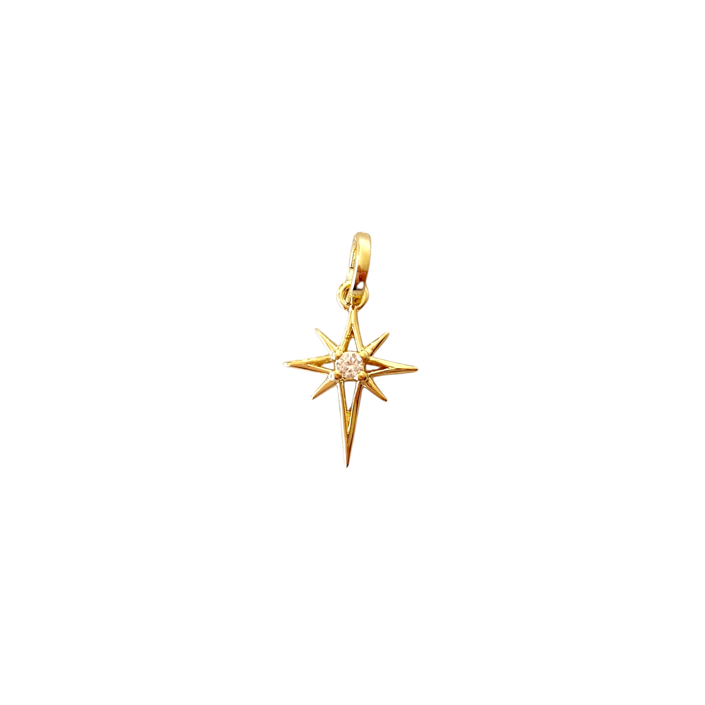 15mm CZ Starburst 18K Gold Filled Pendant