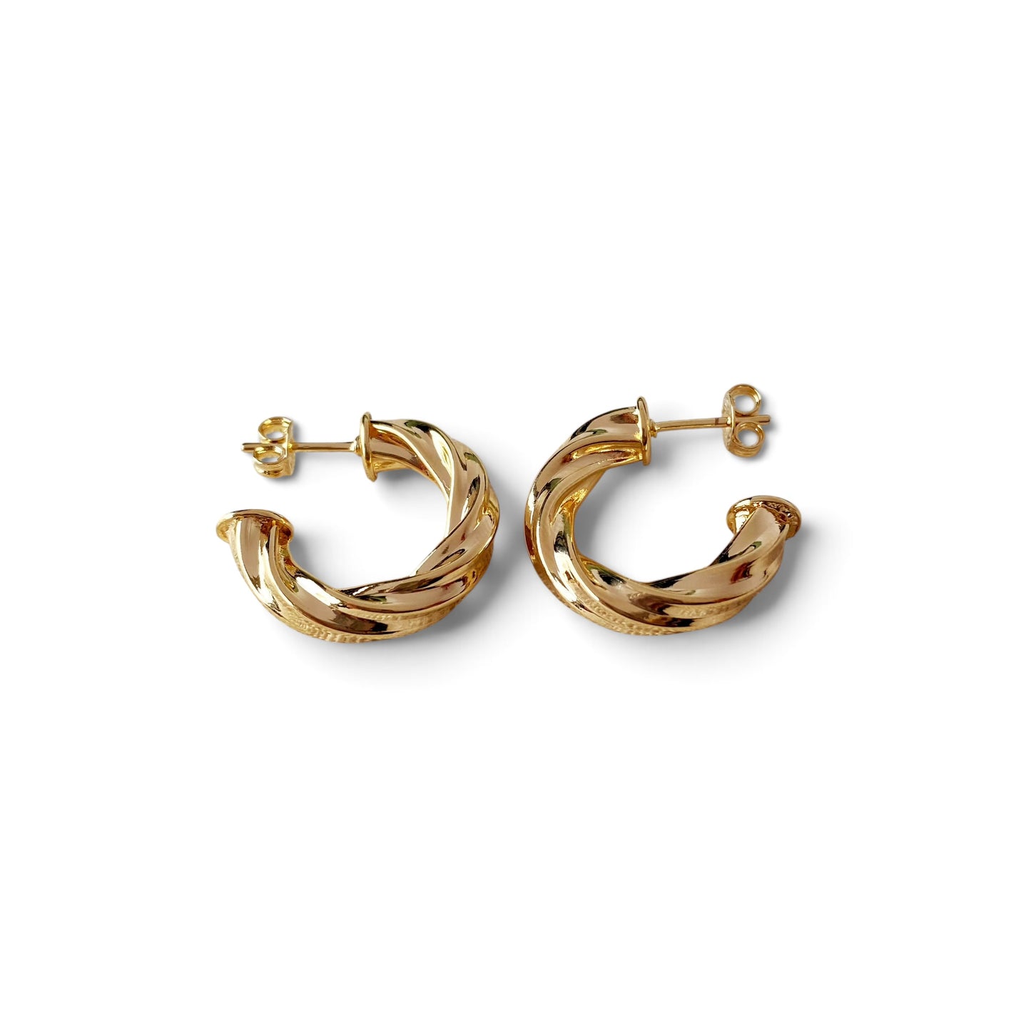 Italian Twist Open Hoop 20mm 18K Gold Filled Earrings