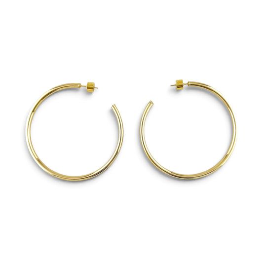 New Wave Hoop 60mm 18K Gold Filled Earrings