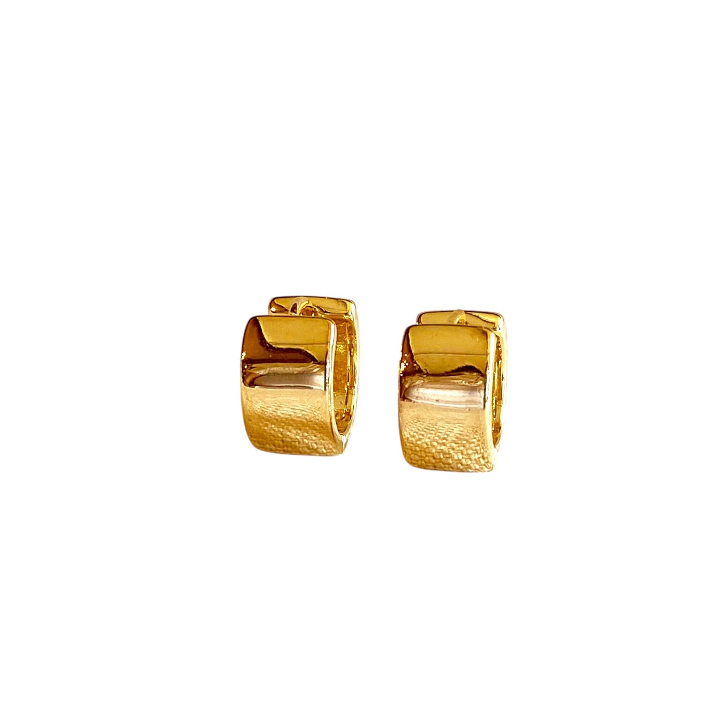 7mm Wide Huggie Hoop 18K Gold Filled Earrings