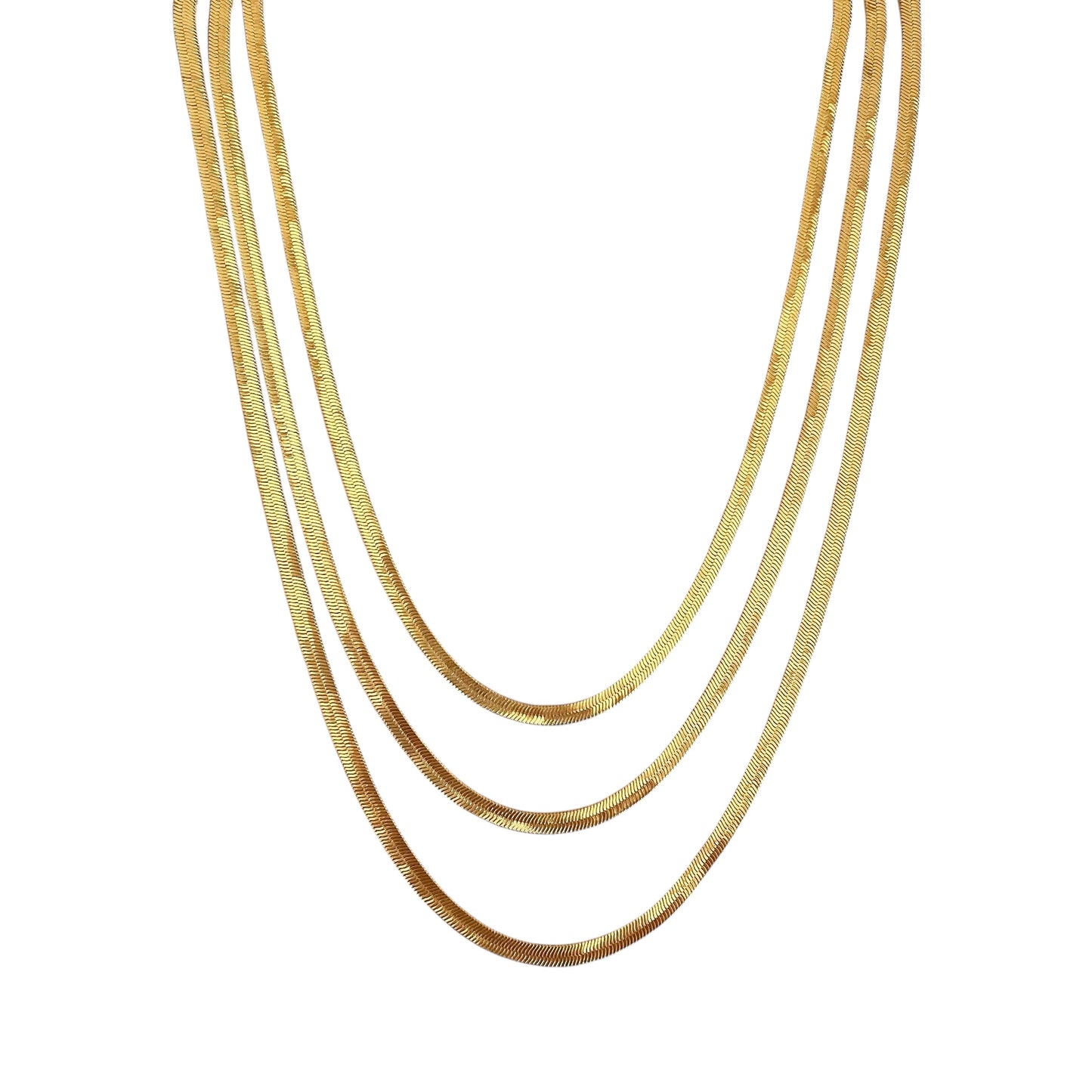 4mm Herringbone Chain 18k Gold Filled Necklace