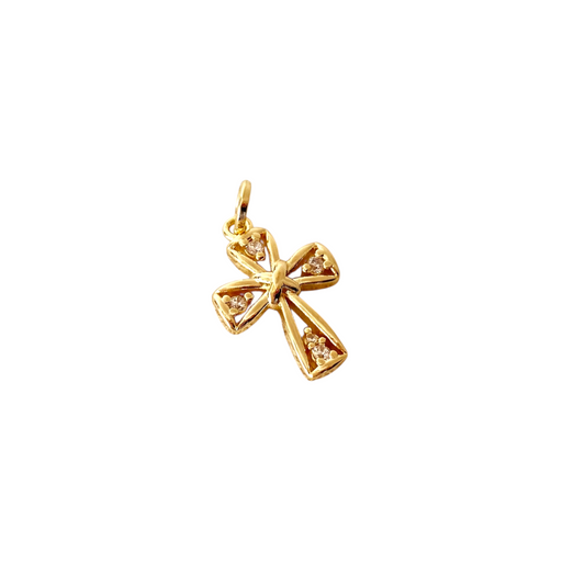 Cross CZ 25mm 18k Gold Filled Pendant