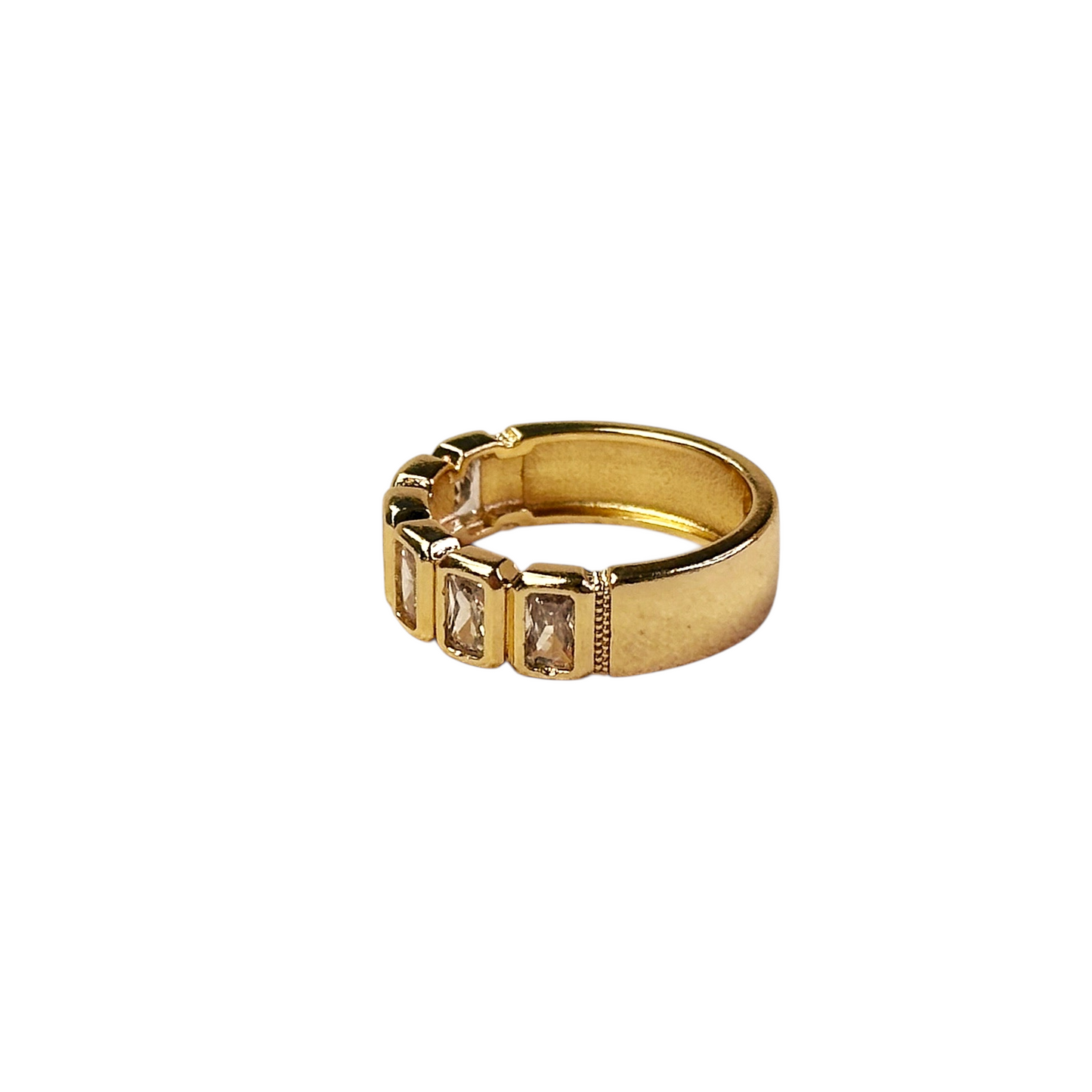 Baguette CZ Band 18k Gold Filled Ring