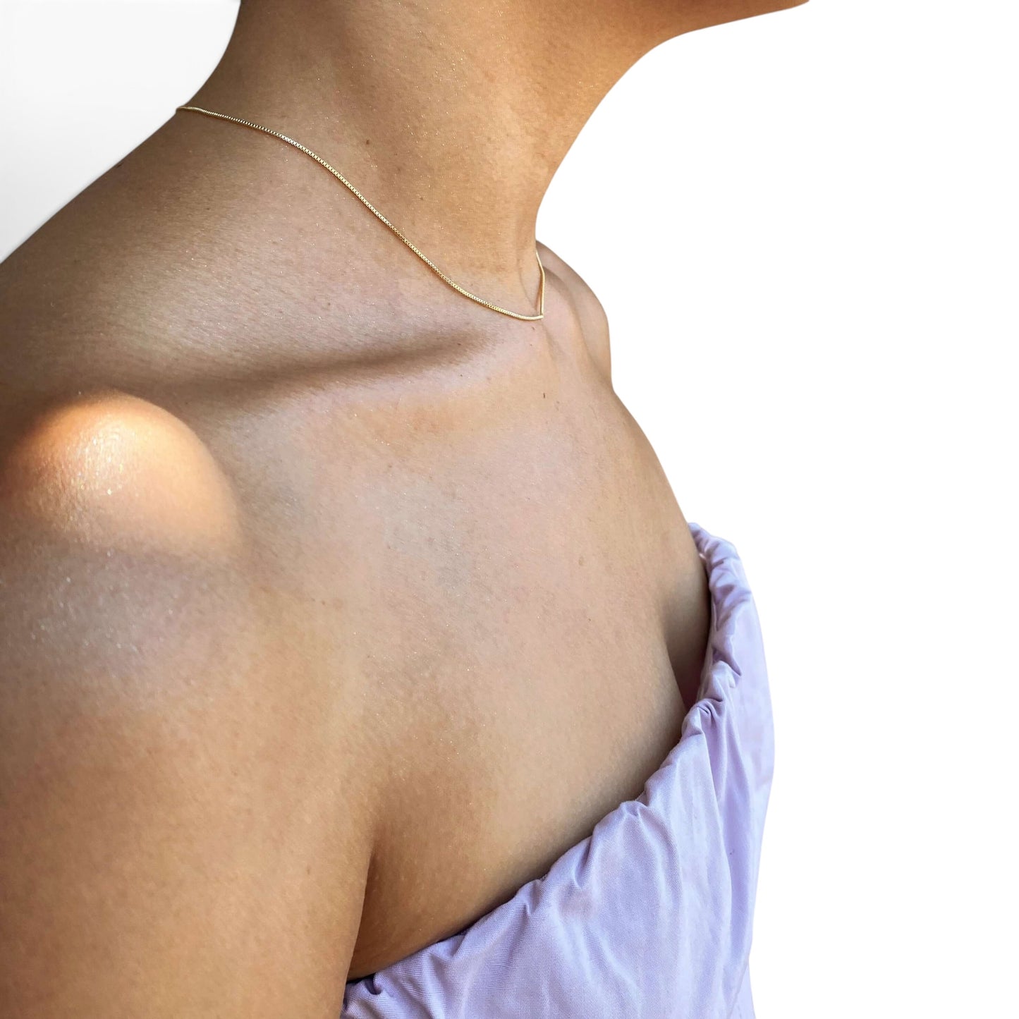 Adjustable Diamond Cut Box Chain 18K Gold Filled Necklace