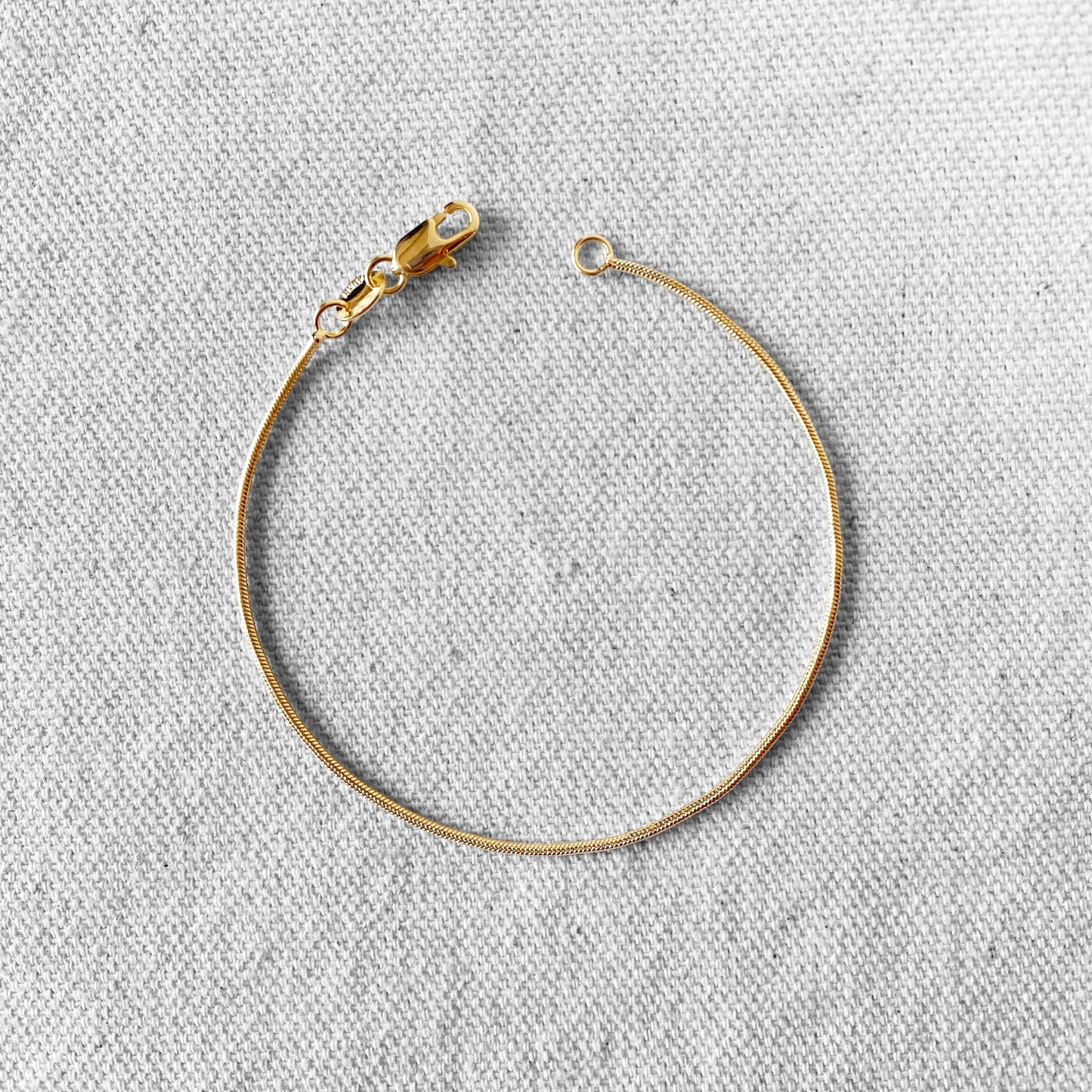 1.2mm Round Snake Chain 18k Gold Filled Bracelet