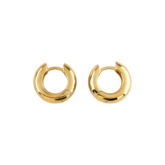 18mm Bold Huggie Hoop 18k Gold Filled Earrings