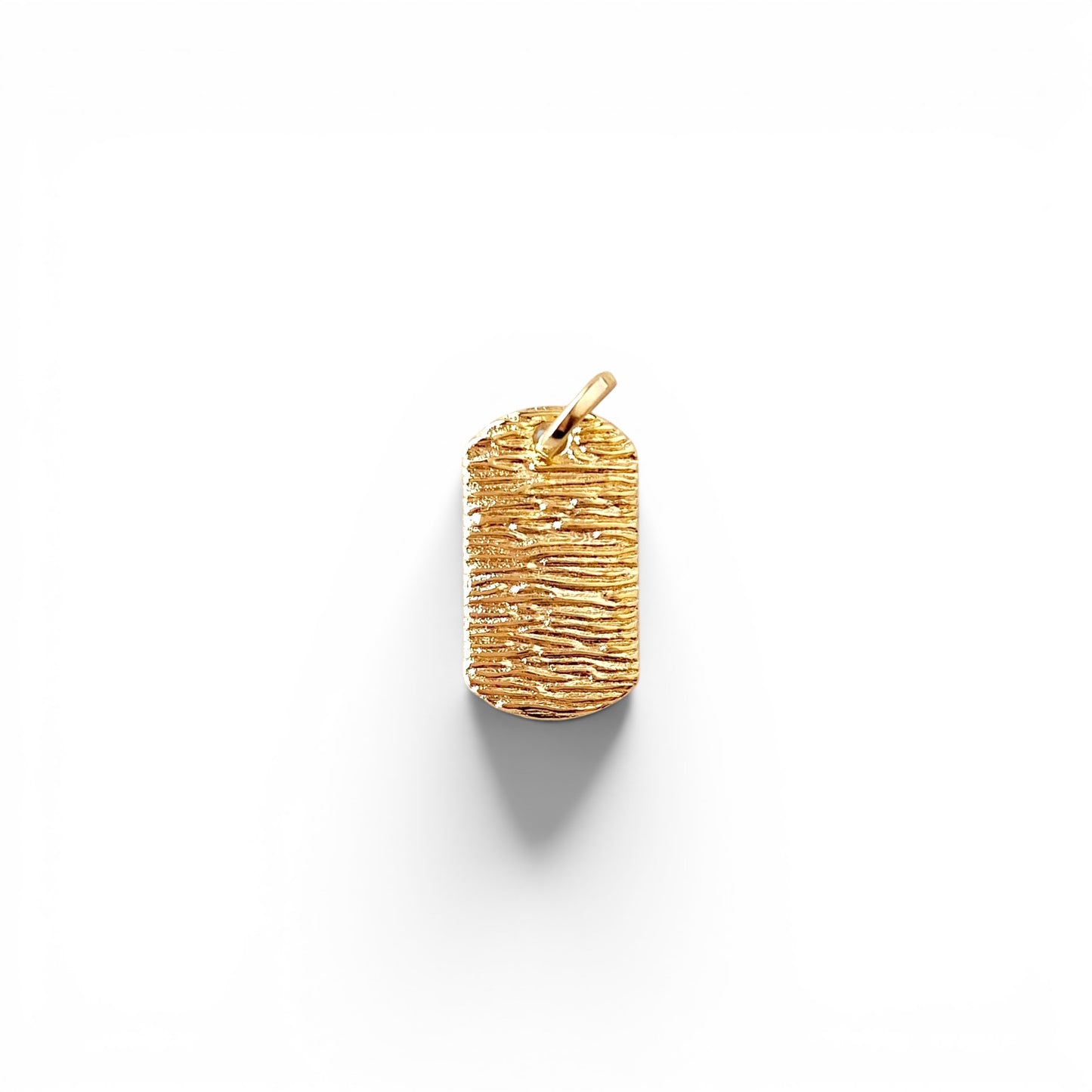 Textured Dog Tag 20mm 18K Gold Filled Pendant