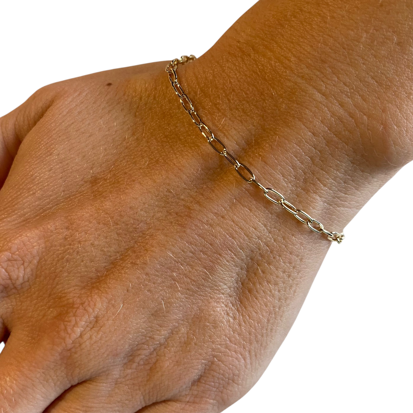 2.5mm Cable Link Chain 18K Gold Filled Bracelet