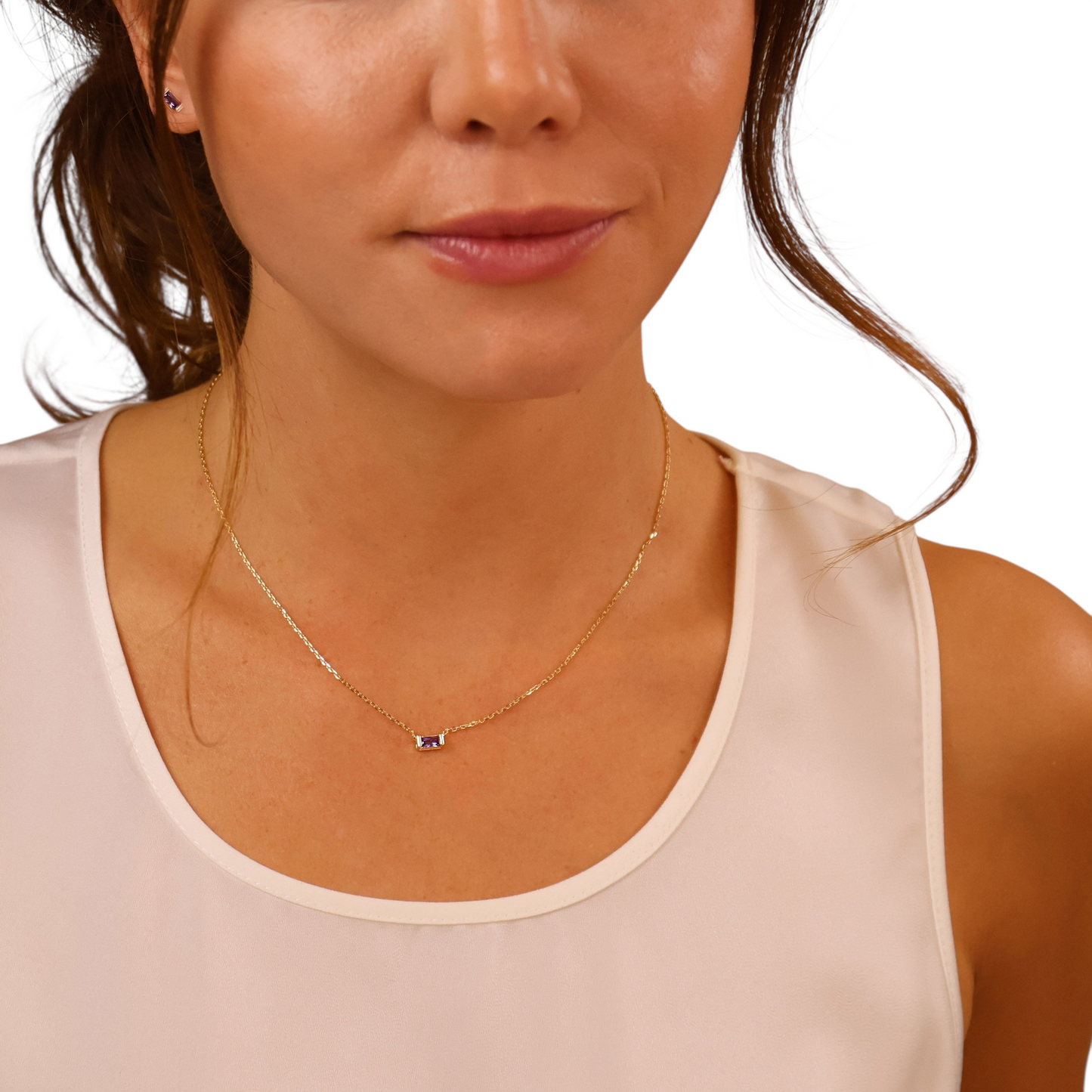 Birthstone CZ Set 18K Gold Filled Necklace & Earrings