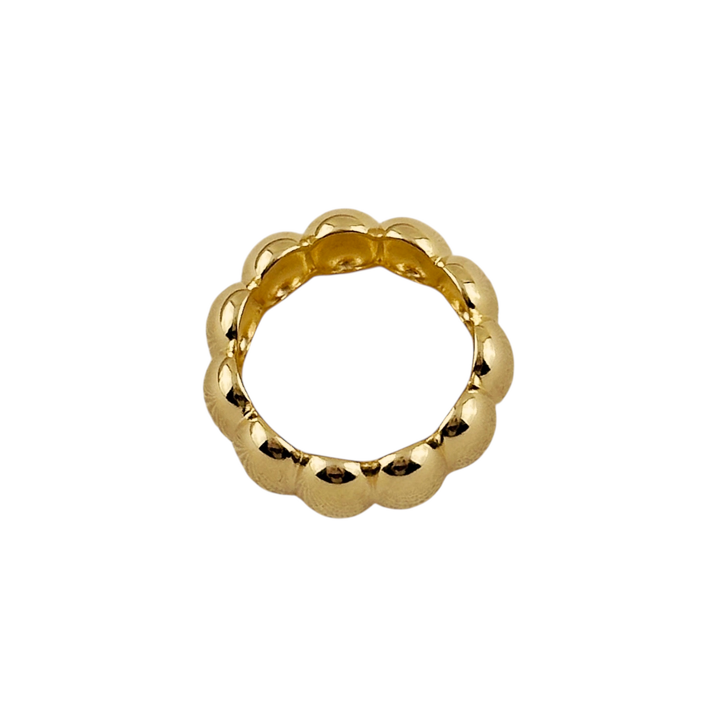 14mm Wavy Wide Band 18k Gold Filled Ring