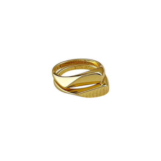 Polished Heart Double 18k Gold Filled Ring