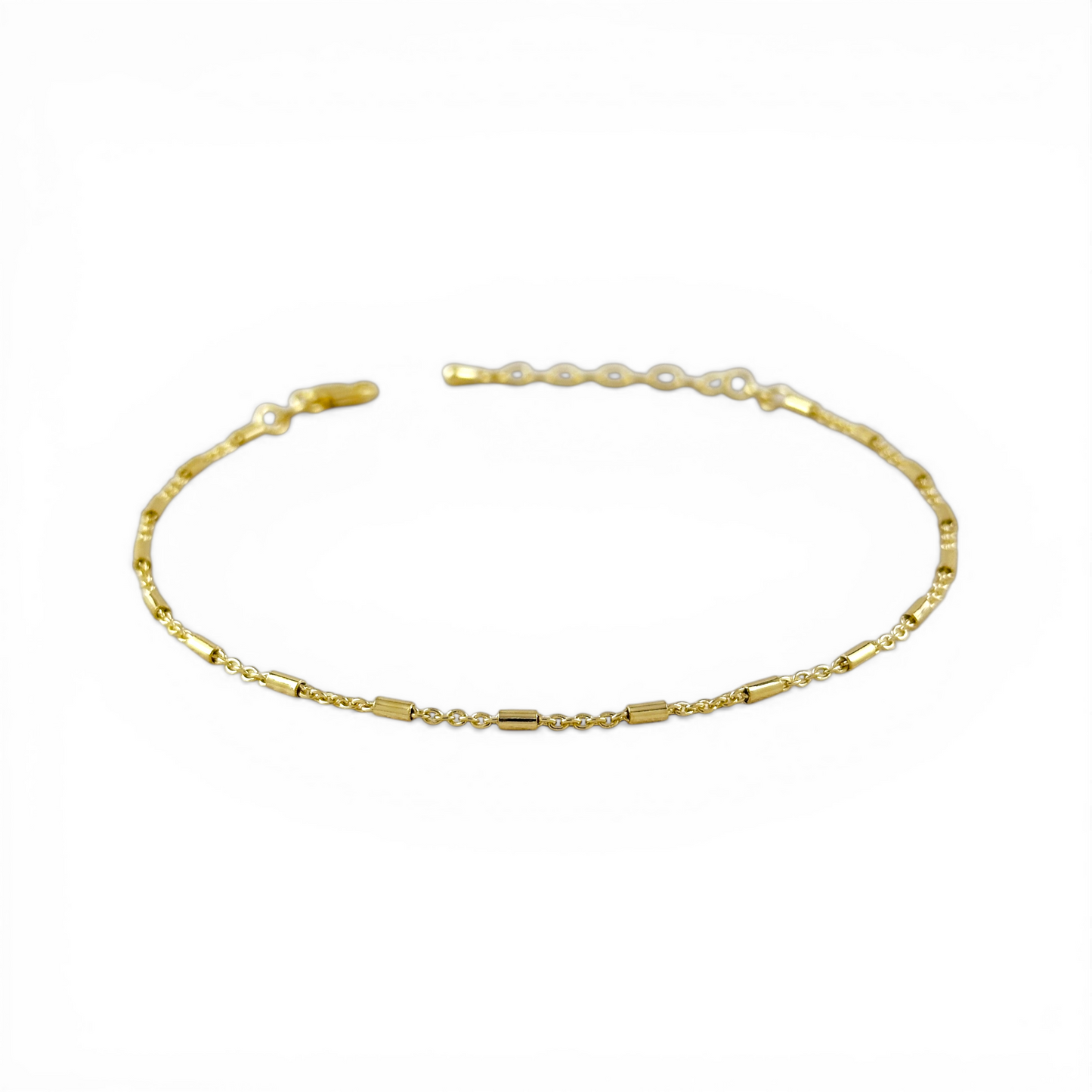 Tube Bead Detail 18K Gold Filled Anklet