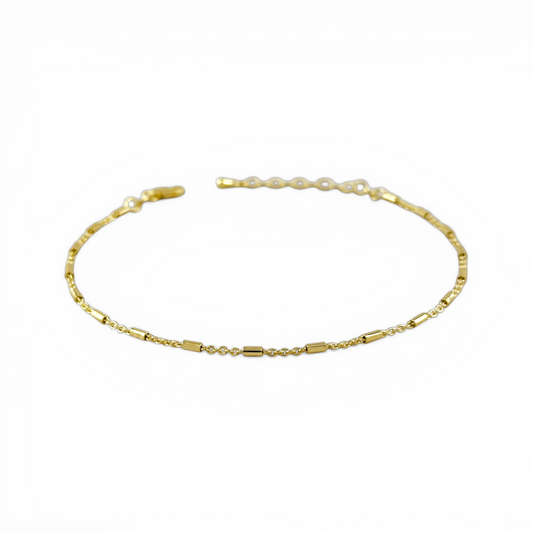 Tube Bead Detail 18K Gold Filled Anklet