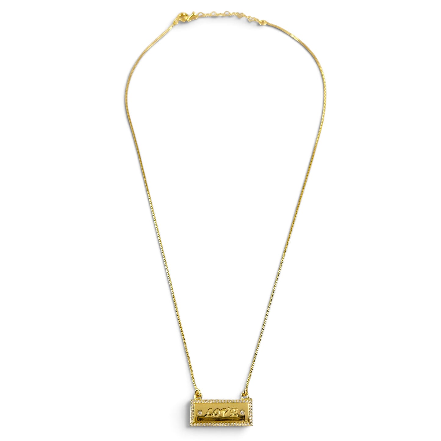 Love Script 25mm 18K Gold Filled Necklace
