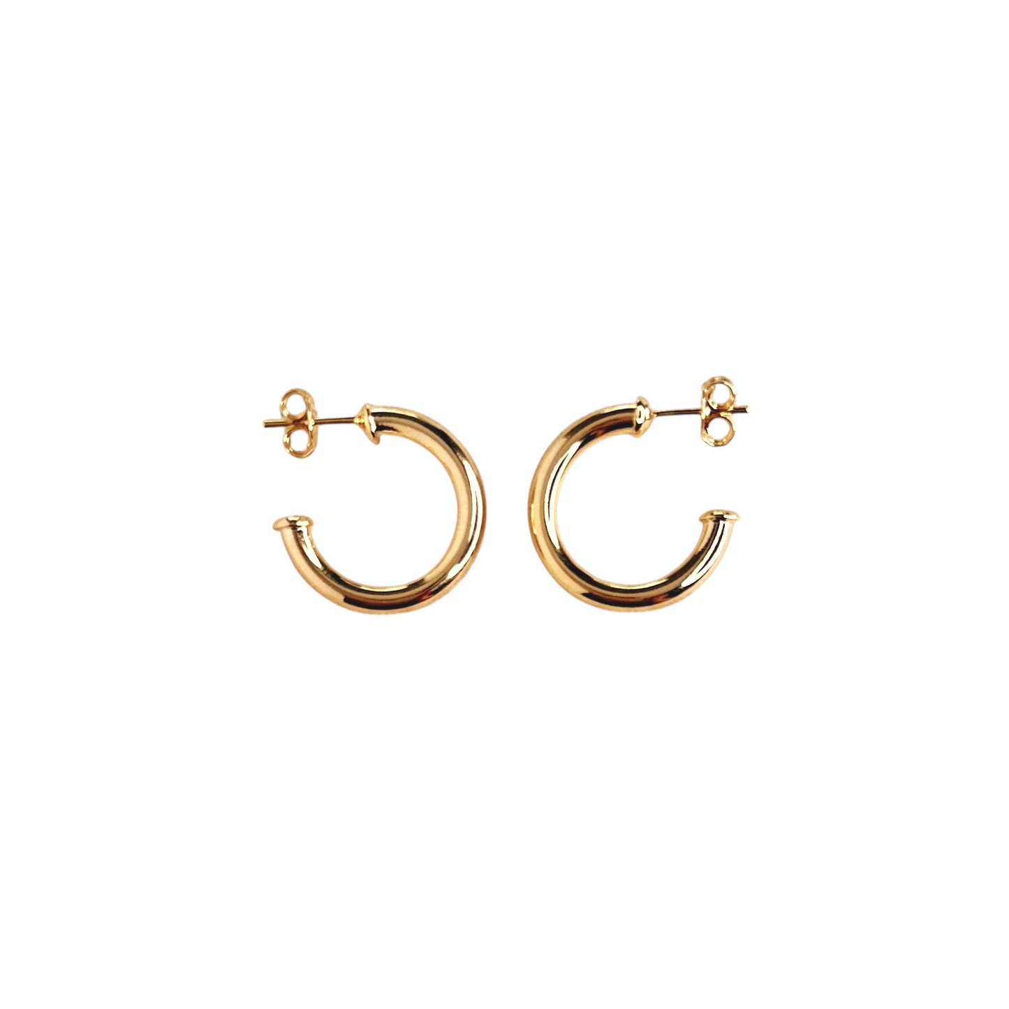 Classic Tube Open Hoop 18K Gold Filled Earrings