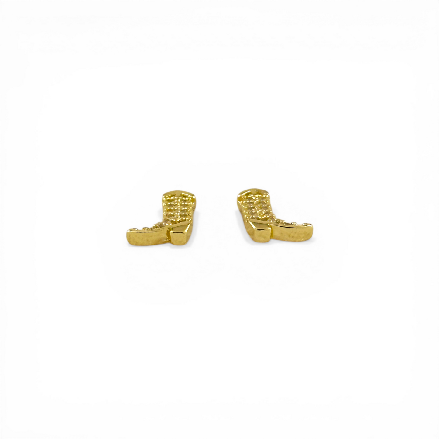 8mm Mini Cowgirl Boot Pavé CZ 18K Gold Filled Stud Earrings