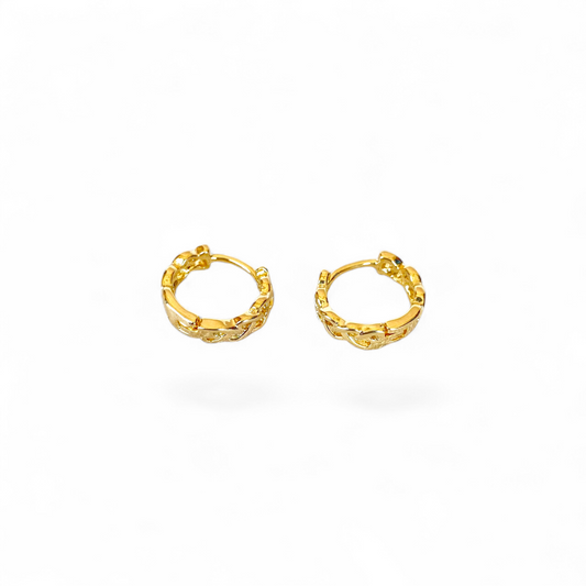 10mm Braided Huggie 18K Gold Filled Hoop Earrings