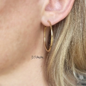 All Sizes Endless Hoop 18k Gold Filled Earrings