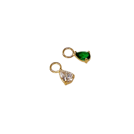 CZ Mini Drop Charm 18k Gold Filled Earring