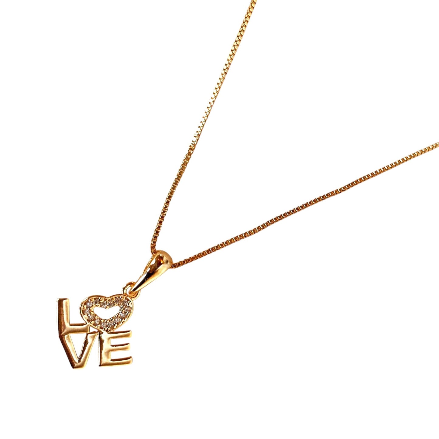 0.8mm Layered Love Letters Pendant 18K Gold Filled Necklace