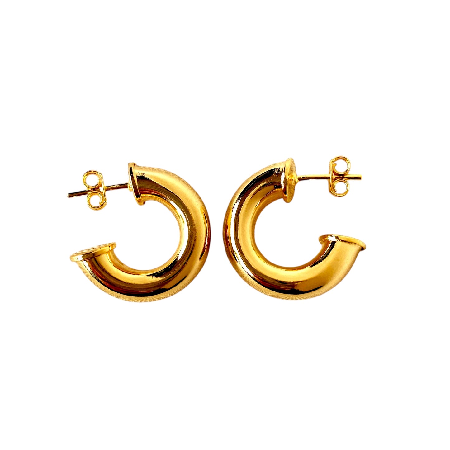 20mm Classic Tube Open Hoop 18k Gold Filled Earrings
