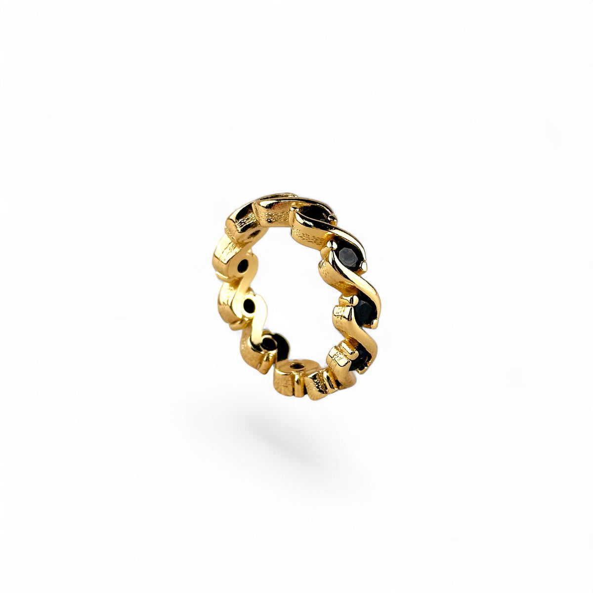 Colored CZ Wave 18K Gold Filled Eternity Ring
