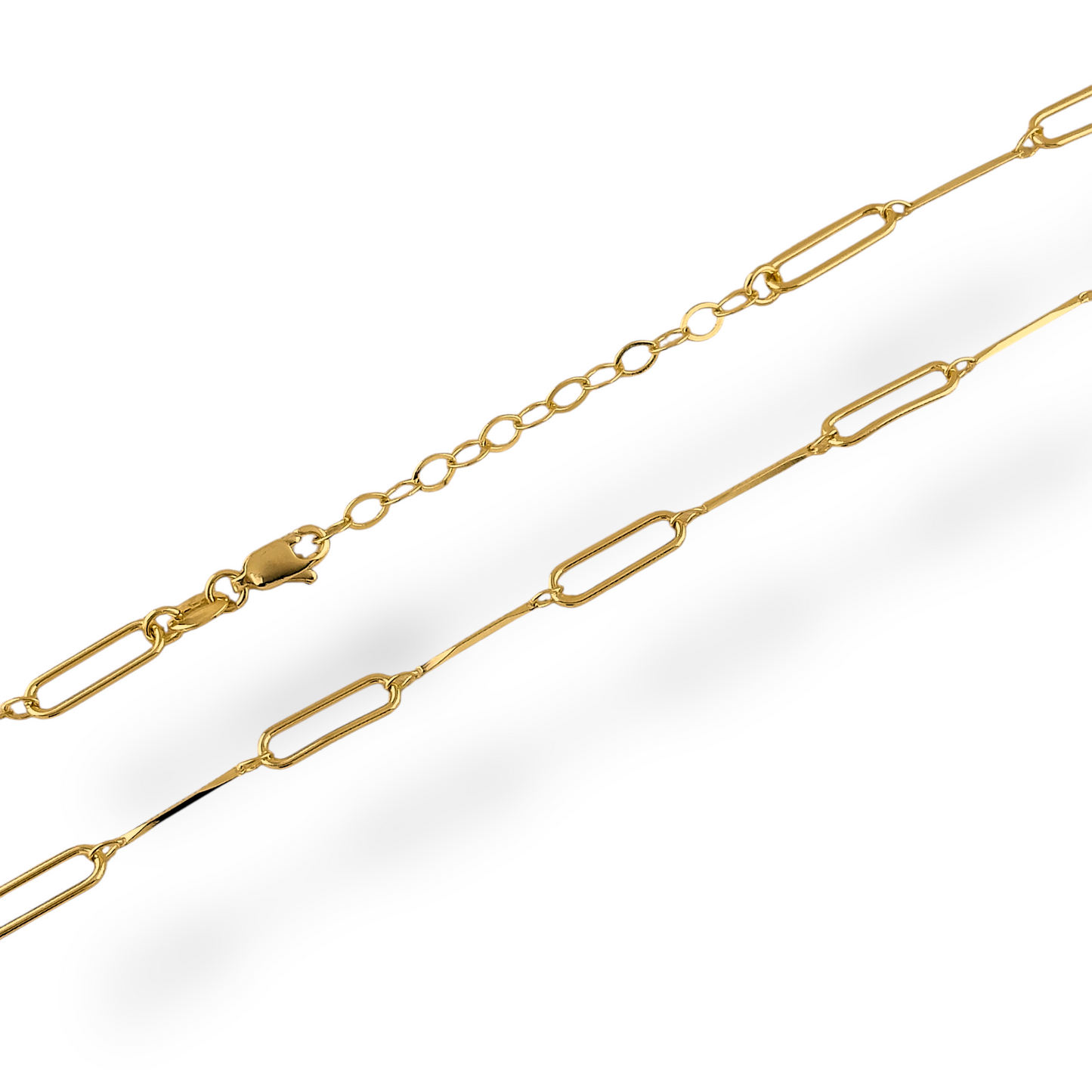 Paperclip & Bar Station Chain 18k Gold Filled Necklace