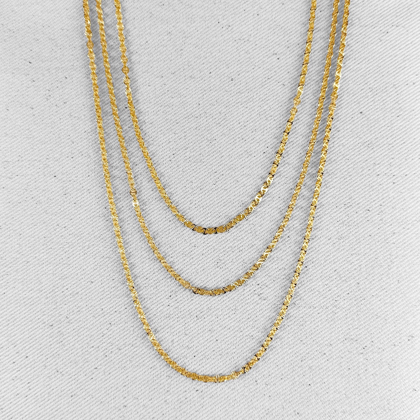 Diamond Cut Mirror Chain 18k Gold Filled Necklace