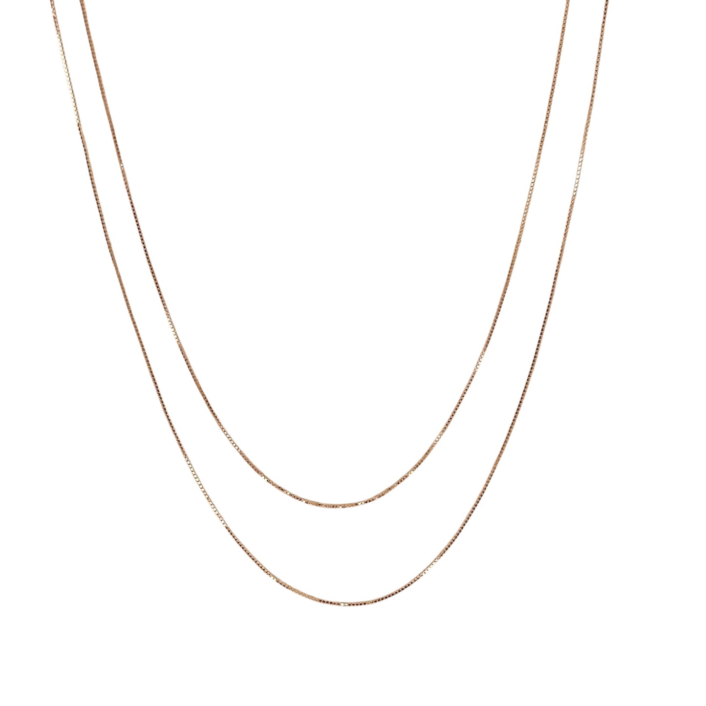 0.5mm Diamond Cut Box Chain 18k Gold Filled Necklace