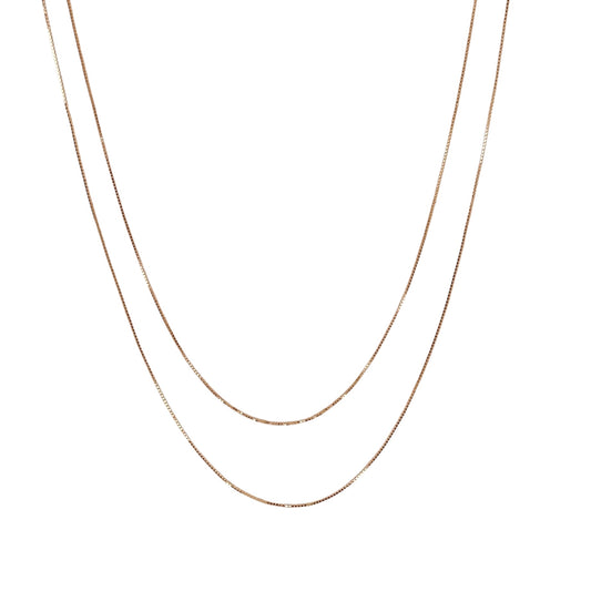 0.5mm Diamond Cut Box Chain 18k Gold Filled Necklace