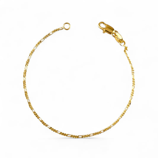 Rounded Figaro Bracelet in 18K gold-filled, view 2